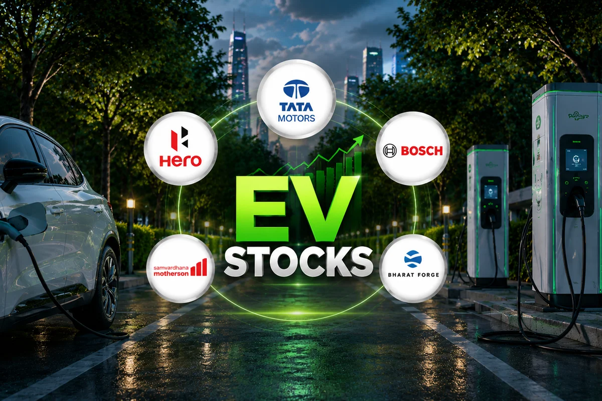 Top EV Stocks in India 2026: Comparing Revenue Growth, Margins, Market Share and Future EV Expansion Plans