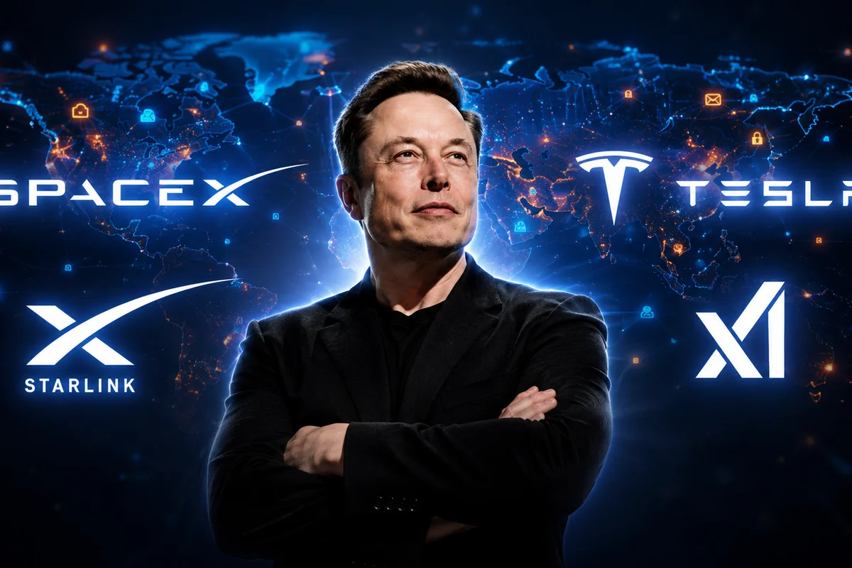 Elon Musk - global financial news illustration