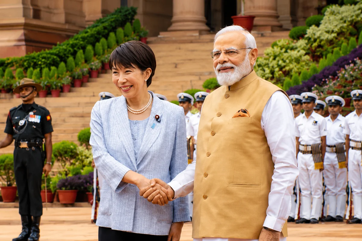 INDIA JAPAN Summit - global financial news illustration