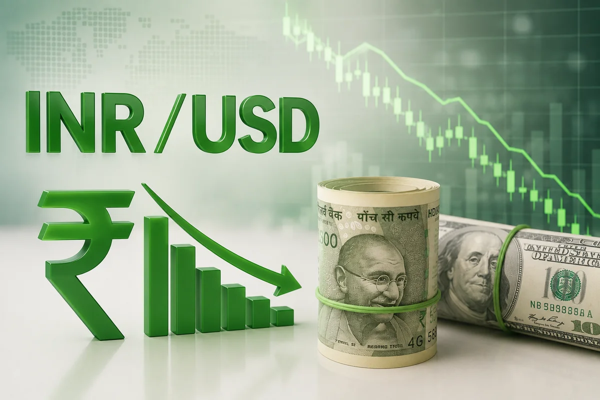 INR/USD - financial news illustration