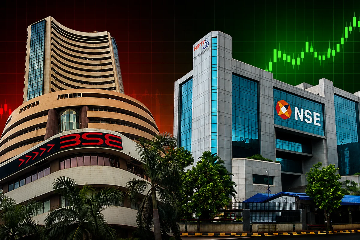 Indian stock market today: Nifty and Sensex fall as gold, silver and crude oil rise