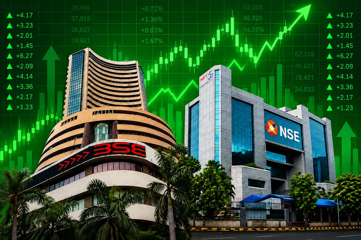 Indian stock market today: Sensex rises 350 points, Nifty above 23,200 as HCL Tech, M&M and Axis Bank gain
