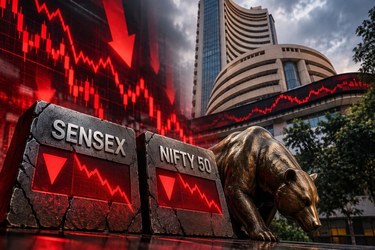Sensex Falls 1,045 Points as Stocks Lose Rs 10 Lakh Crore - financial news image