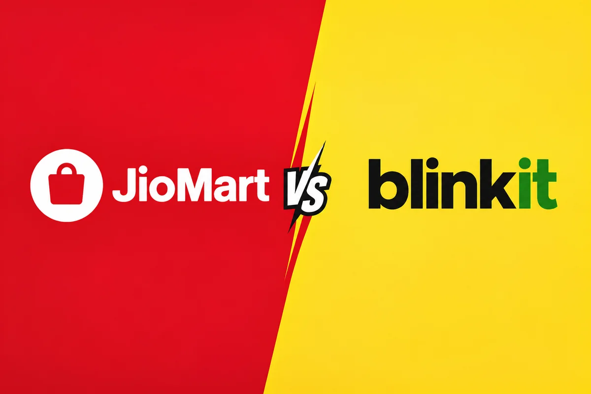 JioMart vs Blinkit - market analysis illustration