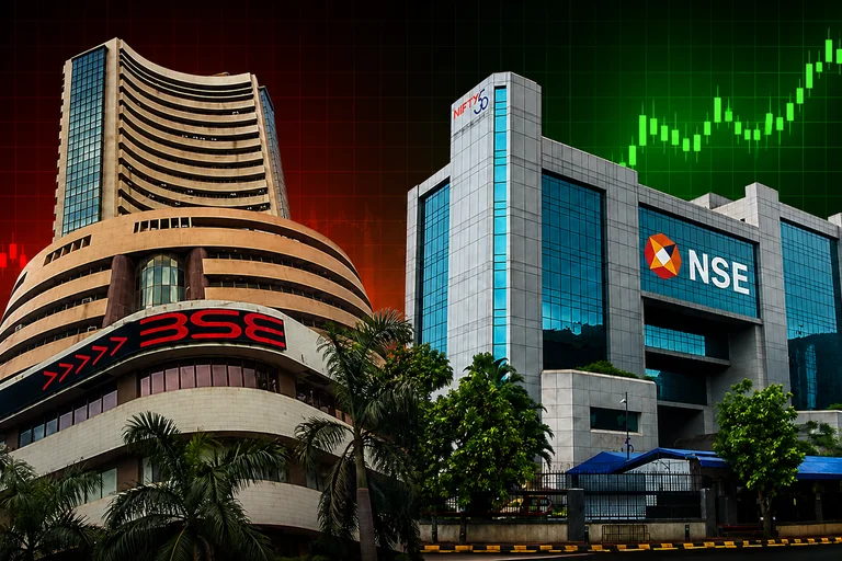 Indian stock market today: Nifty and Sensex fall as gold, silver and crude oil rise